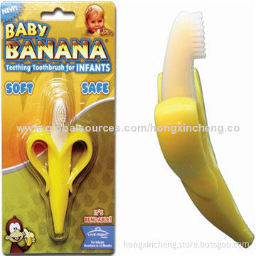 G-2014 New Babies/Infant Banana-shaped Training Toothbrush, Made of 100% Food-grade Silicone